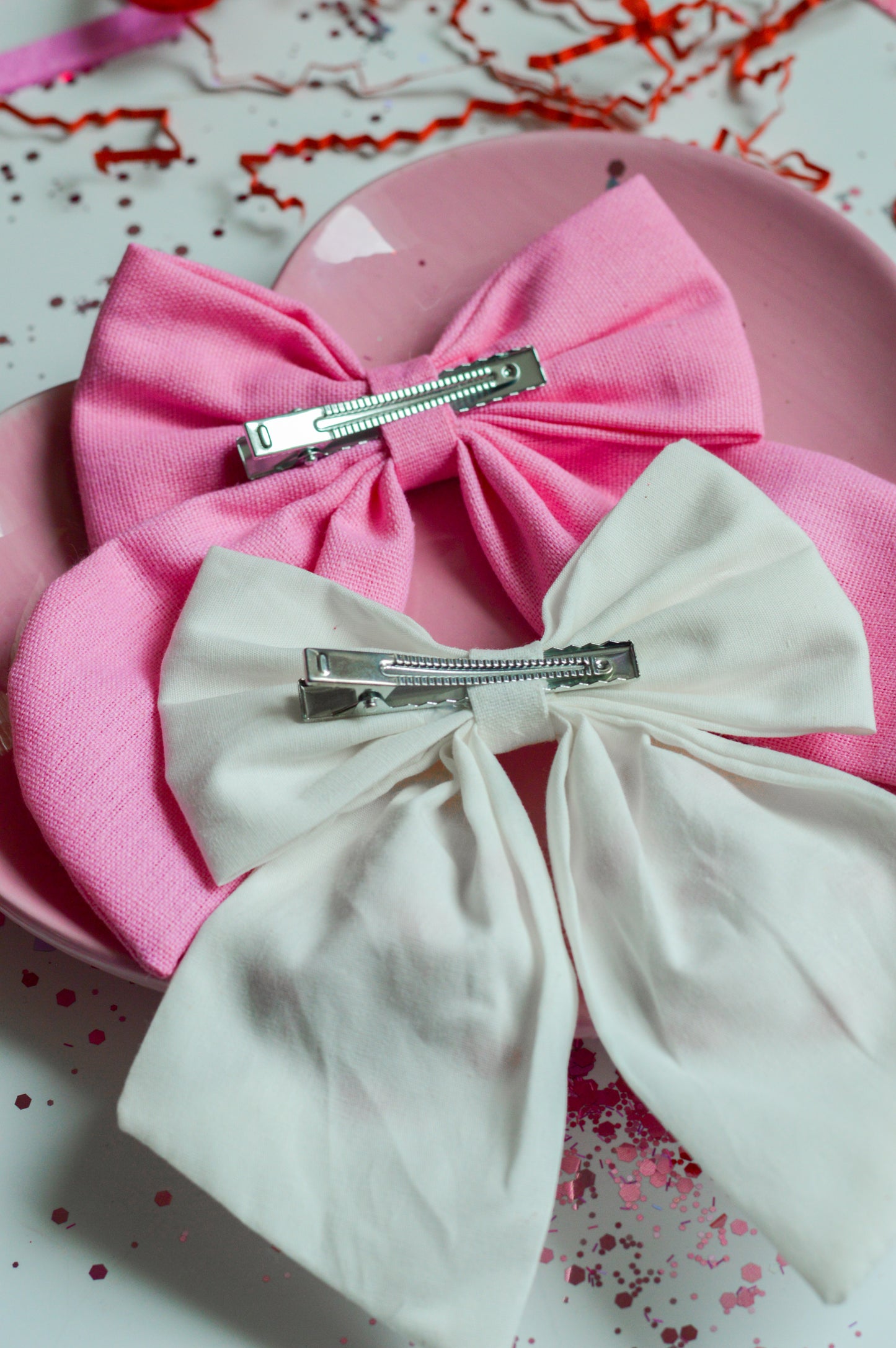 Heart Embroidered Bow