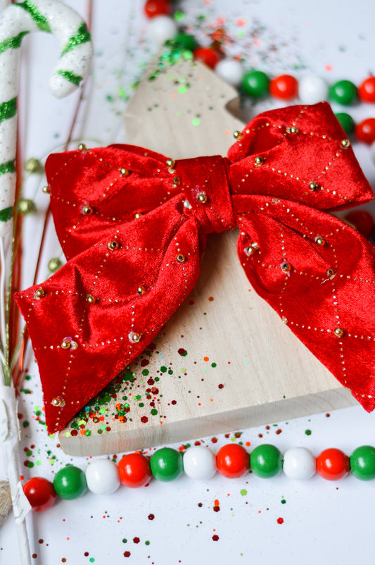 Large Red and gold Bow